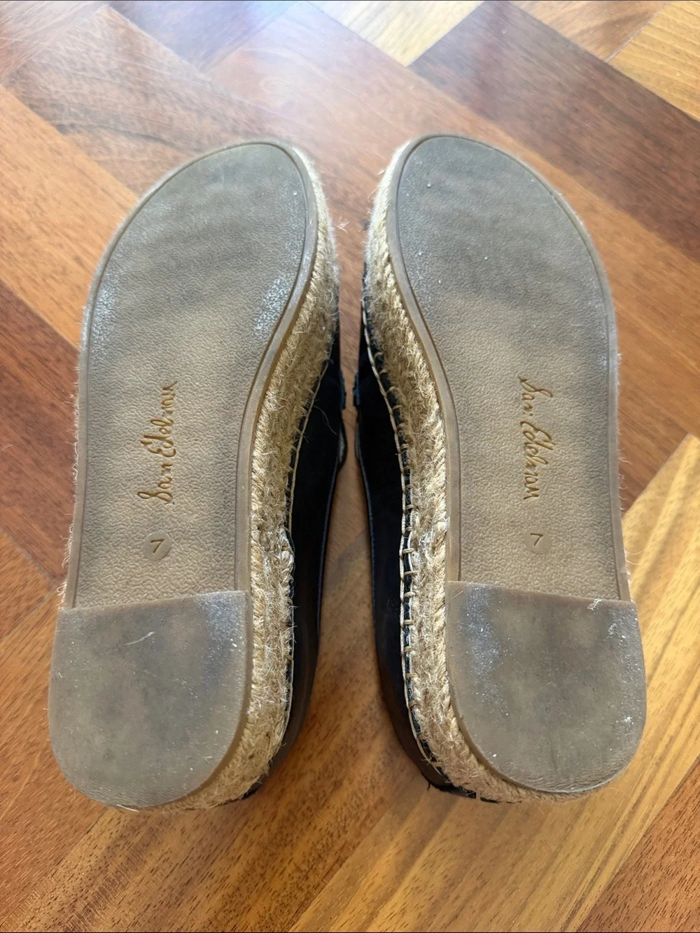Sam Edelman Corrin black leather platform espadrille loafers